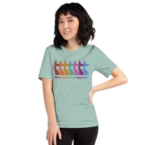 Mermaids for Equality Little Mermaid Inspired Pride T-Shirt - Rainbow Mermaid Tails Design