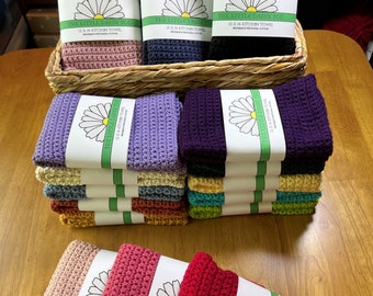 Solid Color Kitchen Towels - Durable Cotton Dish Cloths for Cooking & Cleaning in Multiple Colors