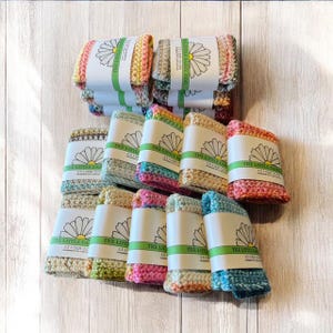 Handmade Crochet Cotton Dish Cloth (I Love This Cotton): Multicolored Kitchen Cleaning Cloth Bild 2