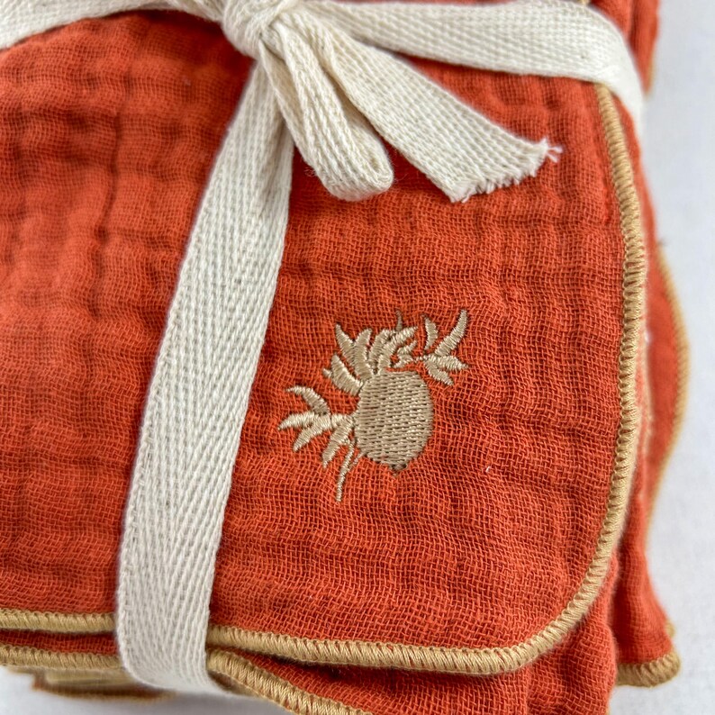 Pomegranate Embroidered Kitchen Napkins - Thumbnail 4