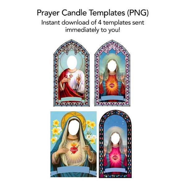 PNG Prayer Candle Templates (Set of 4) Digital Download Templates Sent Immediately To You