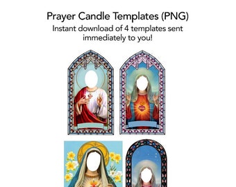 PNG Gebetskerzen Vorlagen (4er Set) Digital Download Vorlagen sofort an Sie gesendet