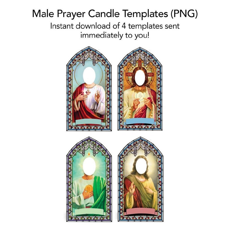 PNG Prayer Candle Templates set of 4 Digital Download Etsy
