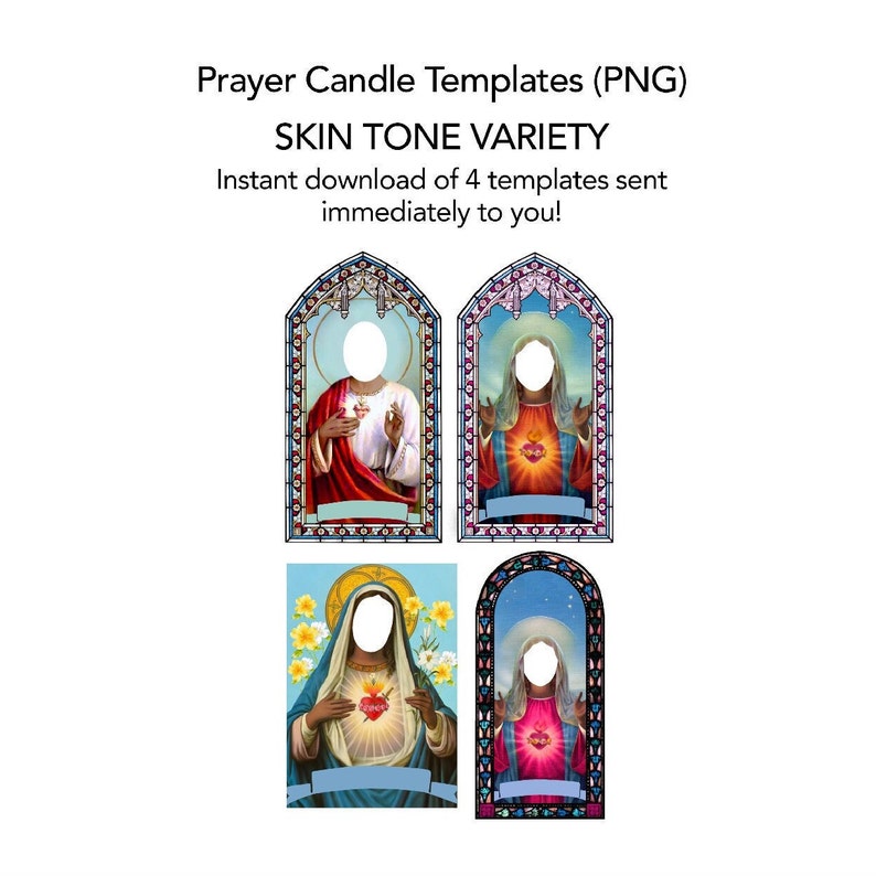 PNG Prayer Candle Templates set of 4 Digital Download Etsy