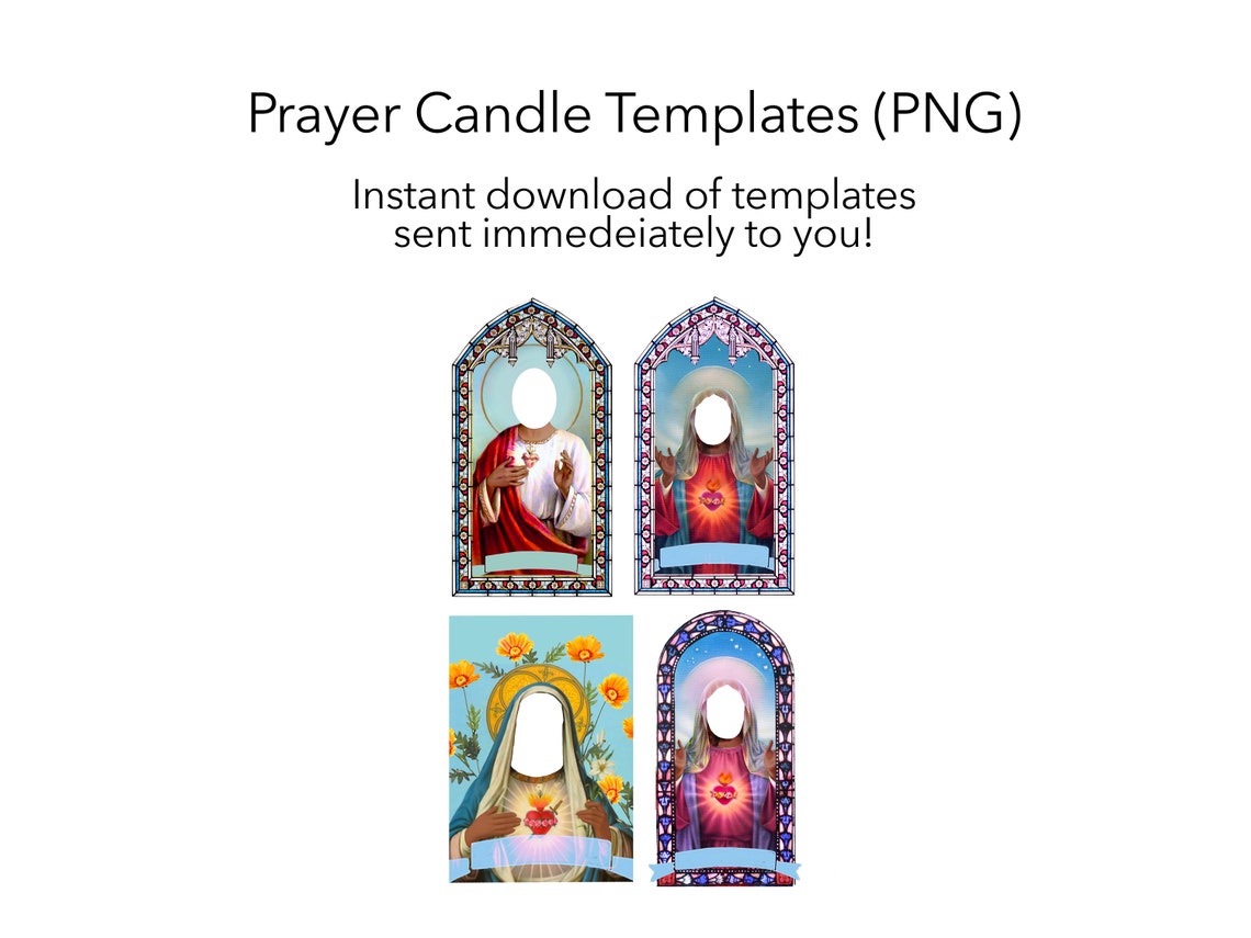 PNG Prayer Candle Templates set of 4 Digital Download Etsy