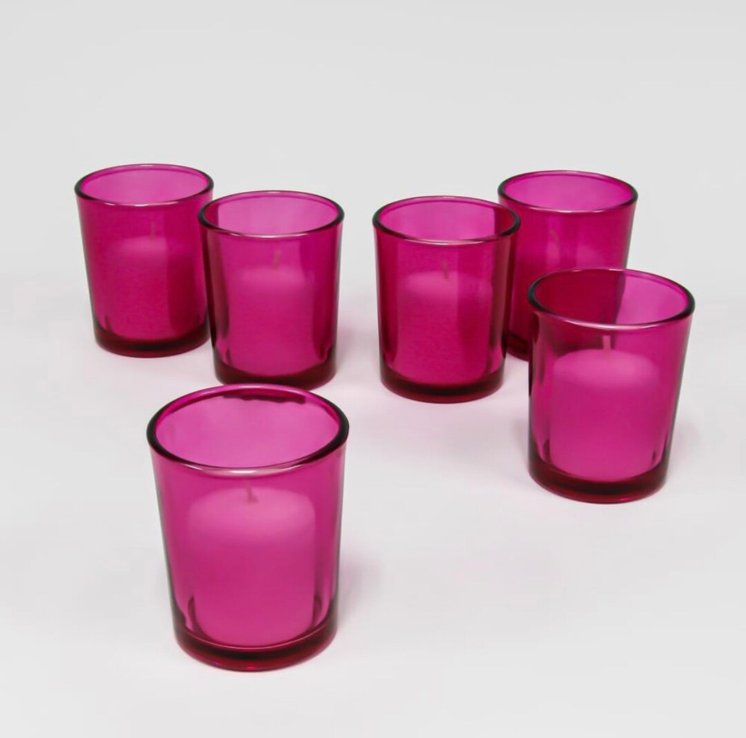 12 Pink Votive Candle Holders Etsy