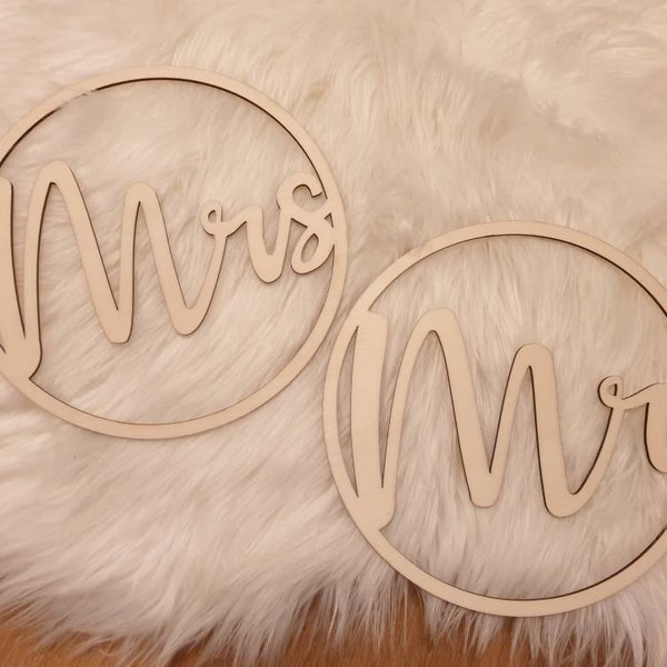 Schild "Mrs. & Mr.", Hochzeit, Stuhlschild, Wandschild, Brautpaar