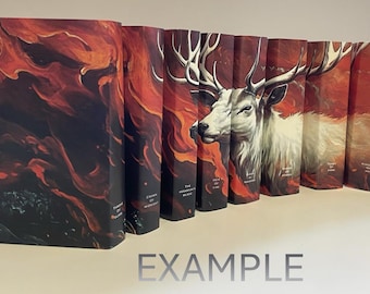 Fundas y sobrecubiertas inspiradas en Trono de Cristal - Fuego Rojo y Ciervo - Personalizables para cualquier serie - LEA LA DESCRIPCIÓN para obtener instrucciones