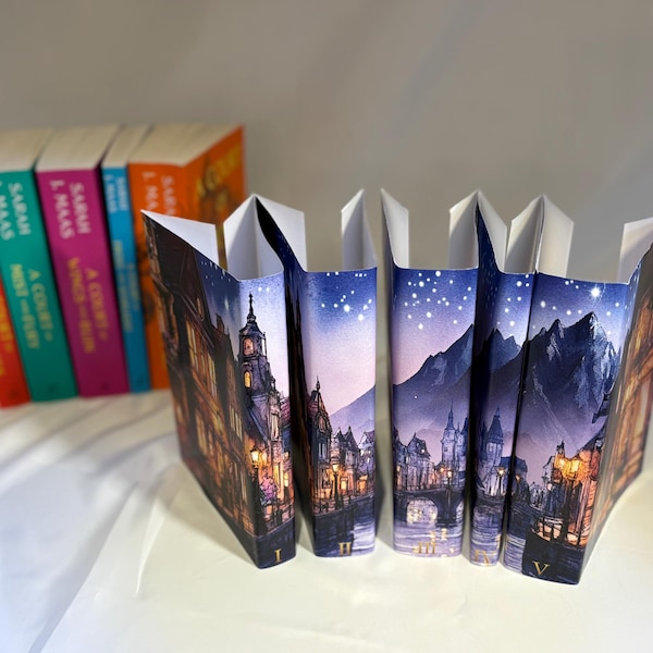 Velaris inspired Book Cover Dust Jacket | ACOTAR Inspired Jacket | Custom Fantasy Book Sleeve | Starfall City of Starlight -READ DESCRIPTION