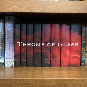 Throne of Glass-Inspired Book Sleeves & Dust Jackets - Black and Red Design - Customizable for Any Series - READ DESCRIPTION for instruction