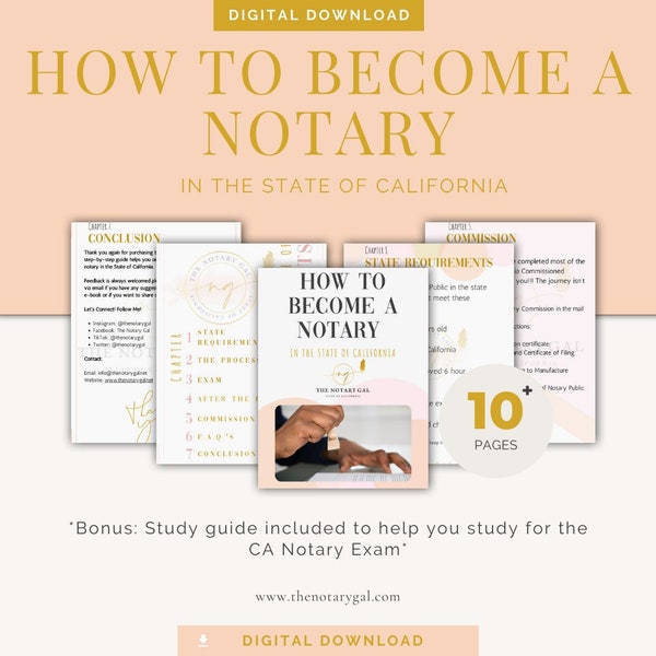 Notary California Digital Download Etsy