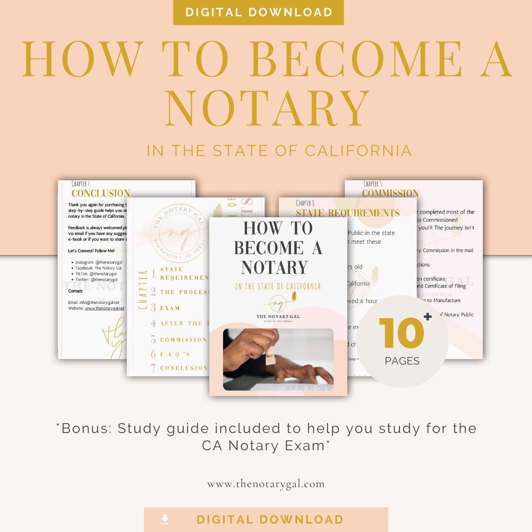 How to A Notary in the State of California Etsy