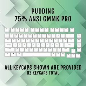 ANSI/ISO - GMMK Pro 75% - Double Shot Pudding Pbt Keycaps - Full Set with Backlighting - Oem Profile