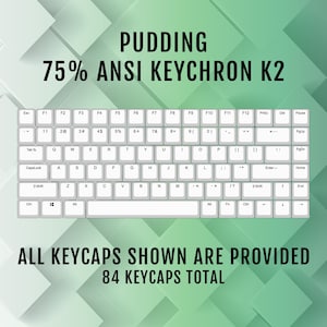 ANSI/ISO - Keychron K2 75% - Double Shot Pudding Pbt Keycaps - Full Set with Backlighting - Oem Profile