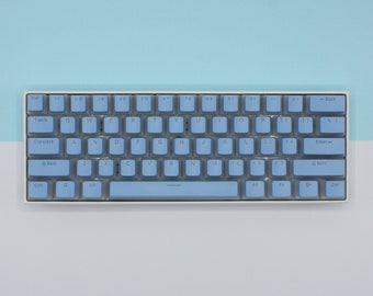 ISO/ANSI - Light Blue Pudding Double Shot PBT Keycaps - Full Set with Backlighting - Oem Profile (Sizes for 100, 80 Tkl, 75, 65 and 60)