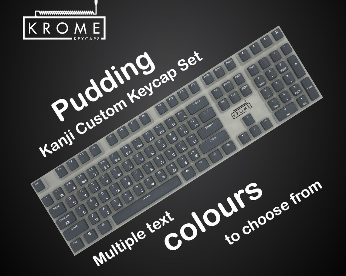 ANSI Japanese Kanji PBT Pudding Keycaps Grey sizes for Etsy