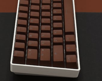 Brown Double Shot PBT Keycaps: ANSI & ISO, 65/75% Keyboards