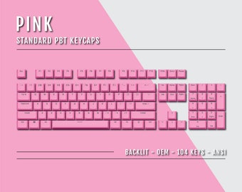 Tasti PBT rosa: Double Shot retroilluminati, ANSI/ISO (104/105 tasti)