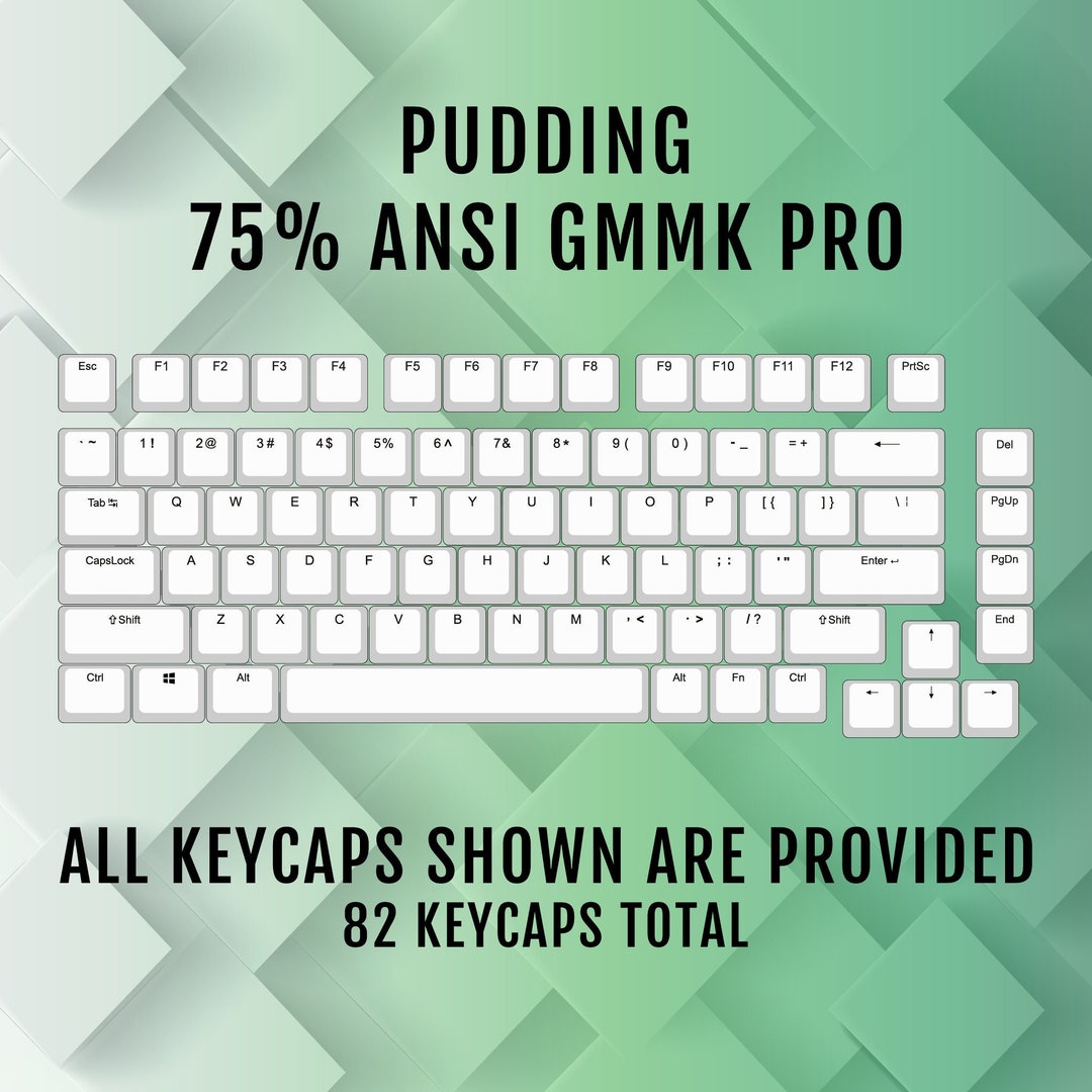 ANSI/ISO GMMK Pro 75 Double Shot Pudding Pbt Keycaps Full Set With