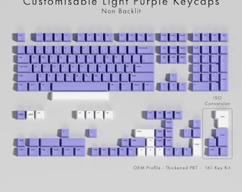 Customizable Light Purple PBT Keycap Set - Non Backlit