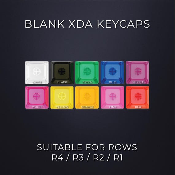 Blank XDA Transparent PBT Keycaps - Lots of Colours - Fits Cherry MX Switches