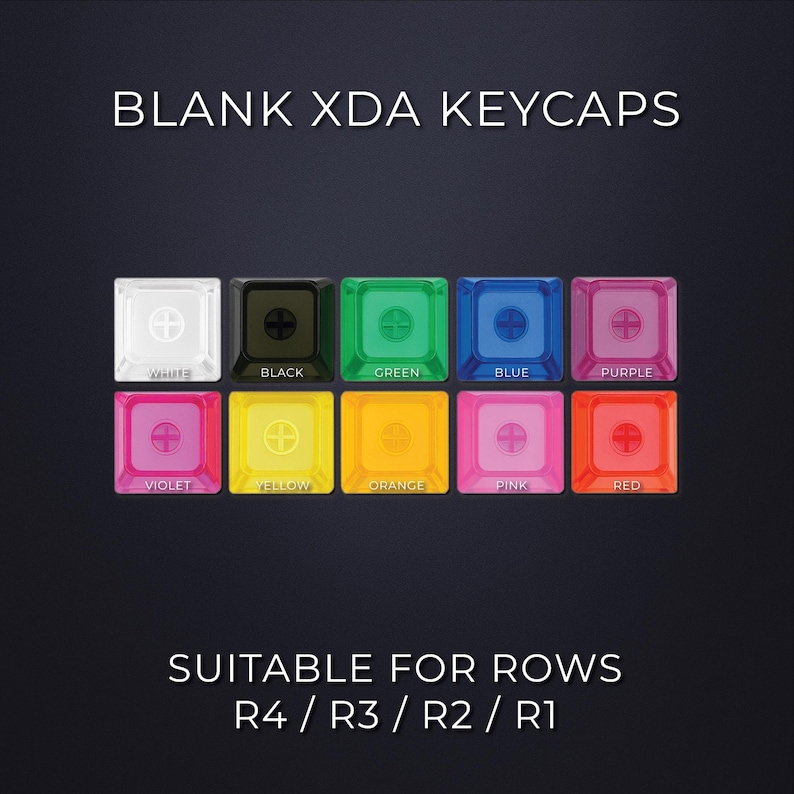 Blank XDA Transparent PBT Keycaps - Lots of Colours - Fits Cherry MX Switches image 1