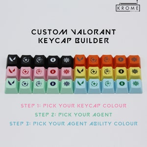 Valorant Keycaps - All Agents - Agent Abilities - OEM Profile - Fits Cherry MX Switches & Compatible Others - Keycap Gifts