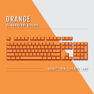 Orange USA Keycaps - Double Shot PBT - Backlit Legends - Ansi & Iso Available - For Sizes 100/80 TKL/60%