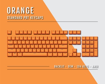 Orange USA Keycaps - Double Shot PBT - Backlit Legends - Ansi & Iso Available - For Sizes 100/80 TKL/60%