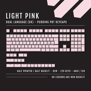 Tasti Light Pink Pudding: doppia lingua UK, Double Shot PBT