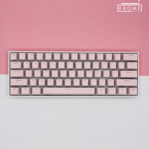 ISO/ANSI - Light Pink Pudding Double Shot PBT Keycaps - Full Set with Backlighting - Oem Profile (Sizes for 100, 80 Tkl, 75, 65 and 60)