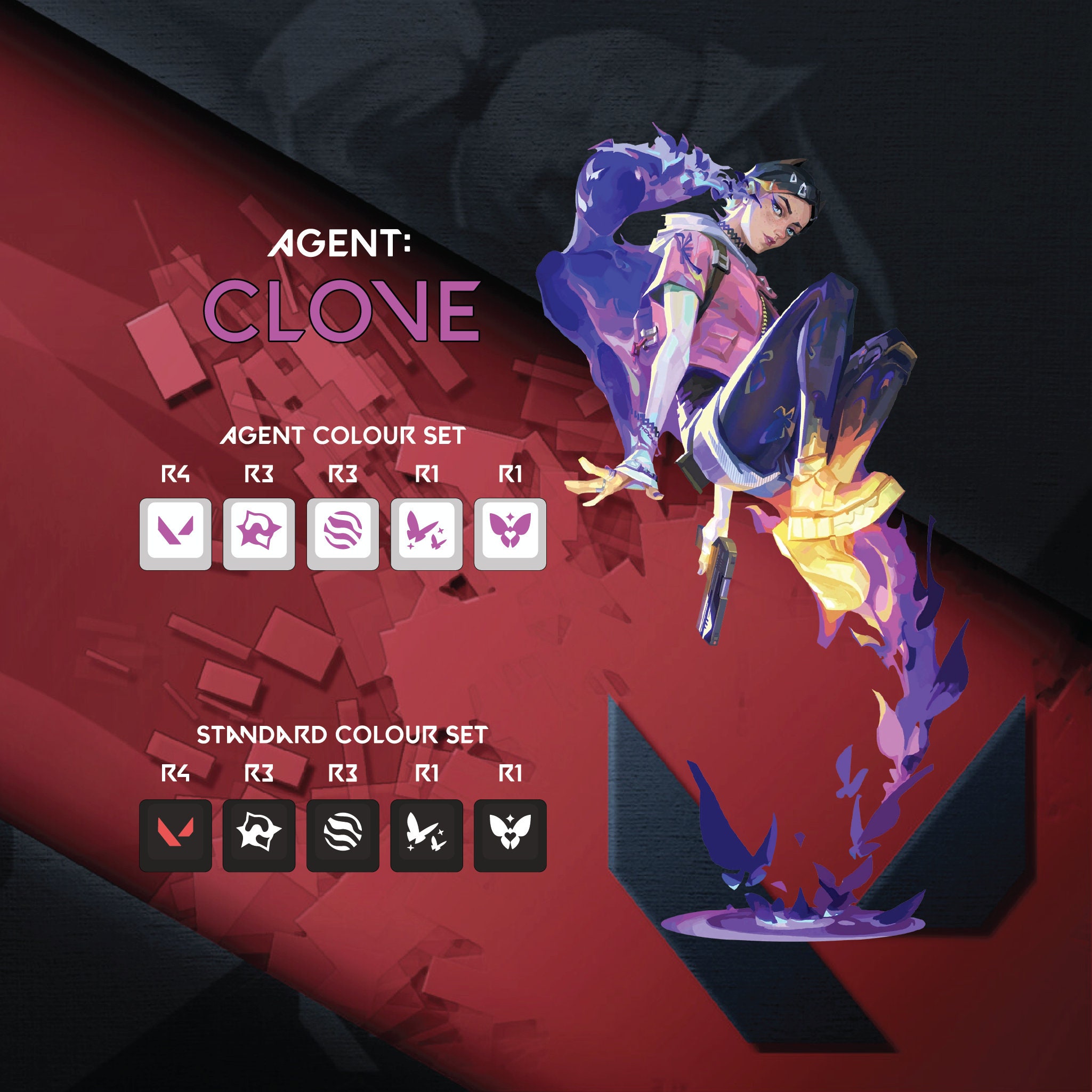 Valorant Keycaps: Clove Agent Abilities - OEM Profile - Etsy Singapore