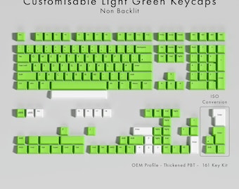 Custom Light Green PBT Keycap Set - Non Backlit, OEM Profile