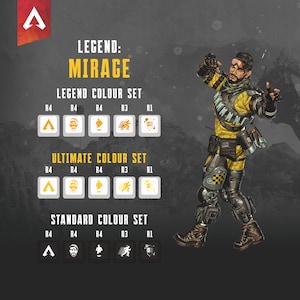 MIRAGE - Capuchons de touches Apex Legends - Capacités de légende - Profil OEM - Convient aux commutateurs Cherry MX et autres commutateurs compatibles - Cadeaux de capuchons de touche