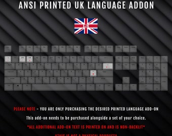 Keycap Language Addon - ANSI - Layouts: De / Gb / Kr / Jp / Fr / Nl / Be / No / It / Se / Es / Cz / Pt / Dk / Ch / Hu