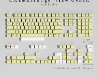 Custom Light Yellow PBT Keycap Set – OEM Profile, Non-Backlit