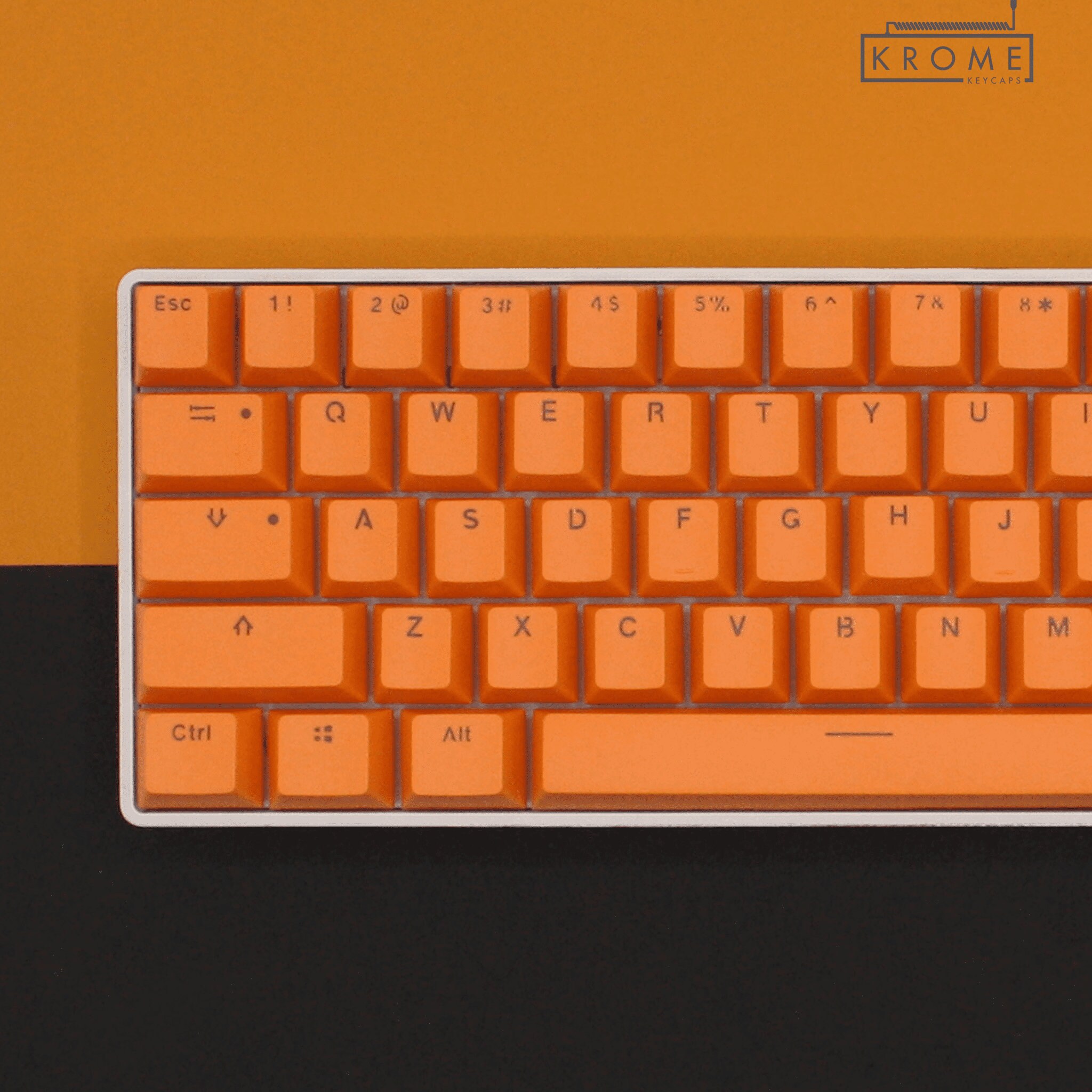 オレンジダブルショットPBTキーキャップ：ANSI & ISO、65/75%サイズ