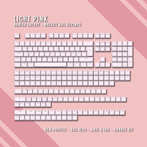 Ljusrosa bakgrundsbelysta tangenter: Dansk ISO-DK-layout, ABS-material