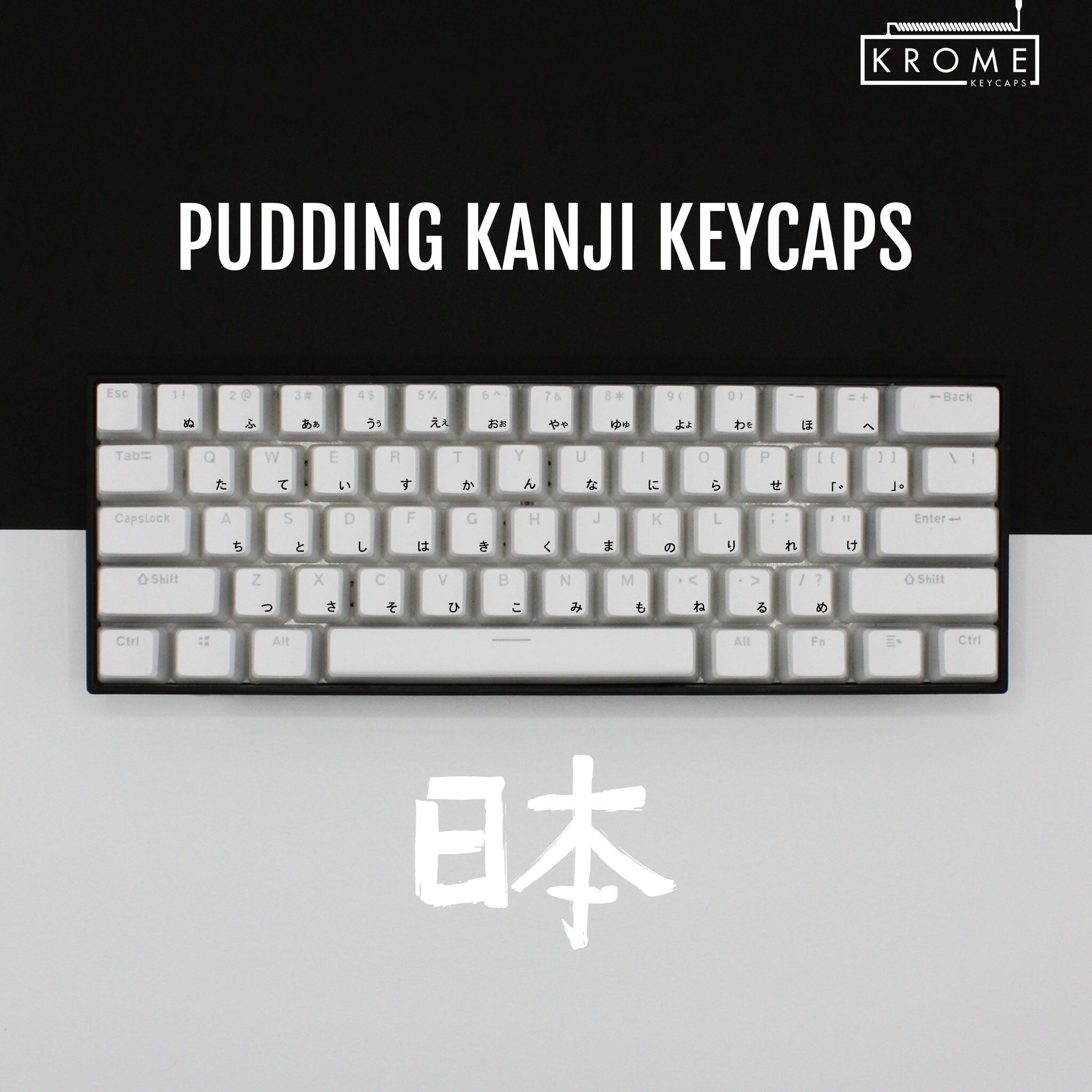 ISO/ANSI Japanese Kanji PBT Pudding Keycaps White sizes Etsy UK