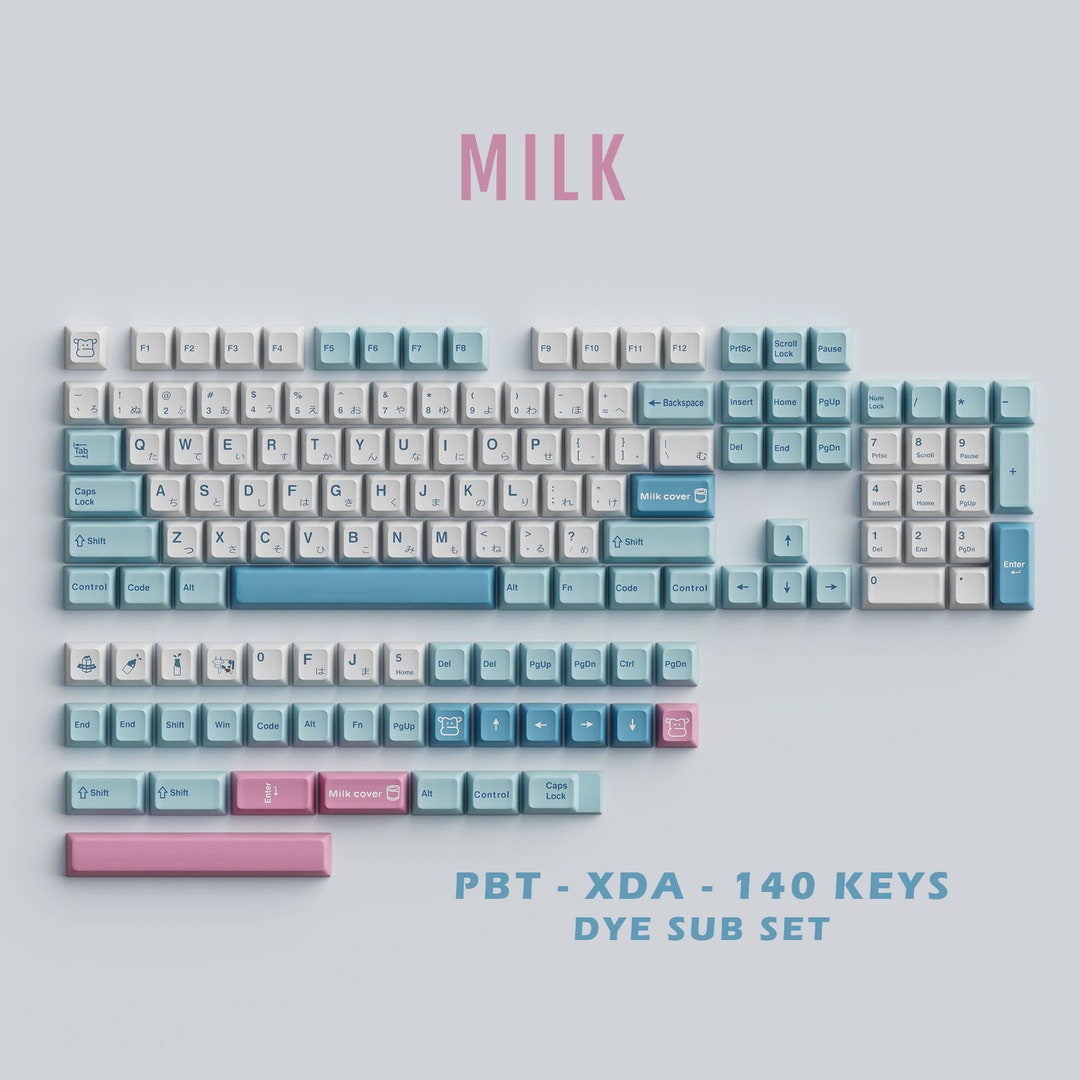 EPOMAKER Honey-Milk 140 Touches Keycaps, XDA Profile PBT Dye