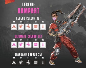 Rampart Apex Legends Keycaps: OEM Profile, Cherry MX Compatible