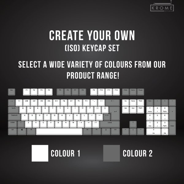 ISO - Create Your Own - Double Shot PBT Keycap Combinations - Full Set with Backlighting - Oem Profile - Sizes for 105, 80 TKL and 60