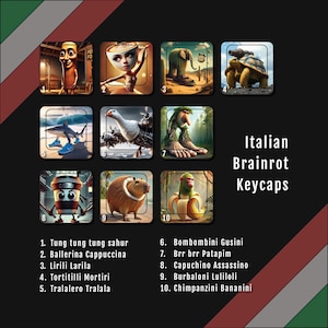 Italian Brainrot Keycaps - Keycap Gift - Meme - Brainrot - Funny Keycaps - Meme Keycaps