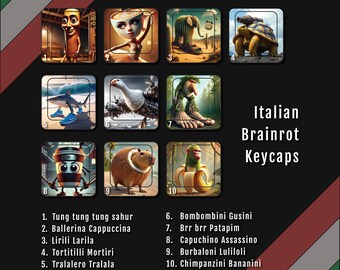 Italian Brainrot PBT Keycaps: Funny Meme Keycap Set