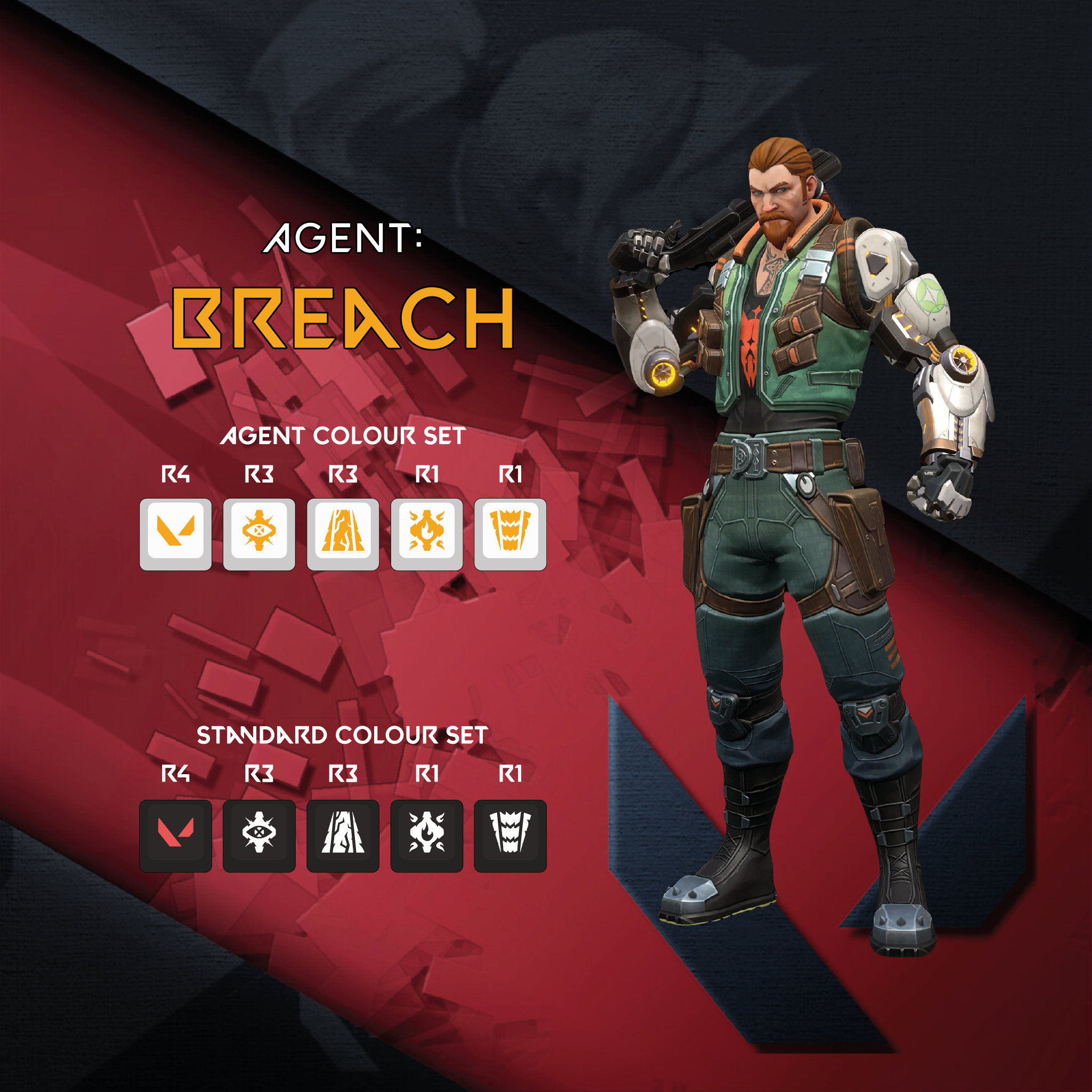 Breach Valorant Keycaps: Agent Ability OEM Profile, Cherry MX Compatible