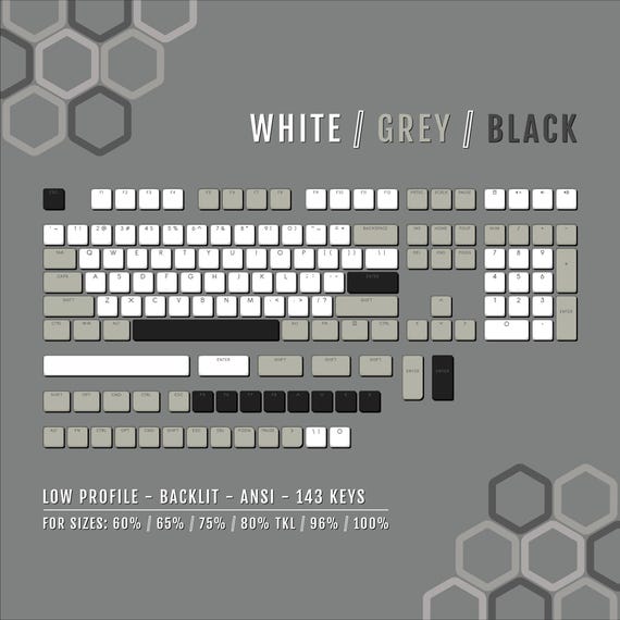 Black And White Keycaps 100 Black And White Pbt Japanese Keycaps