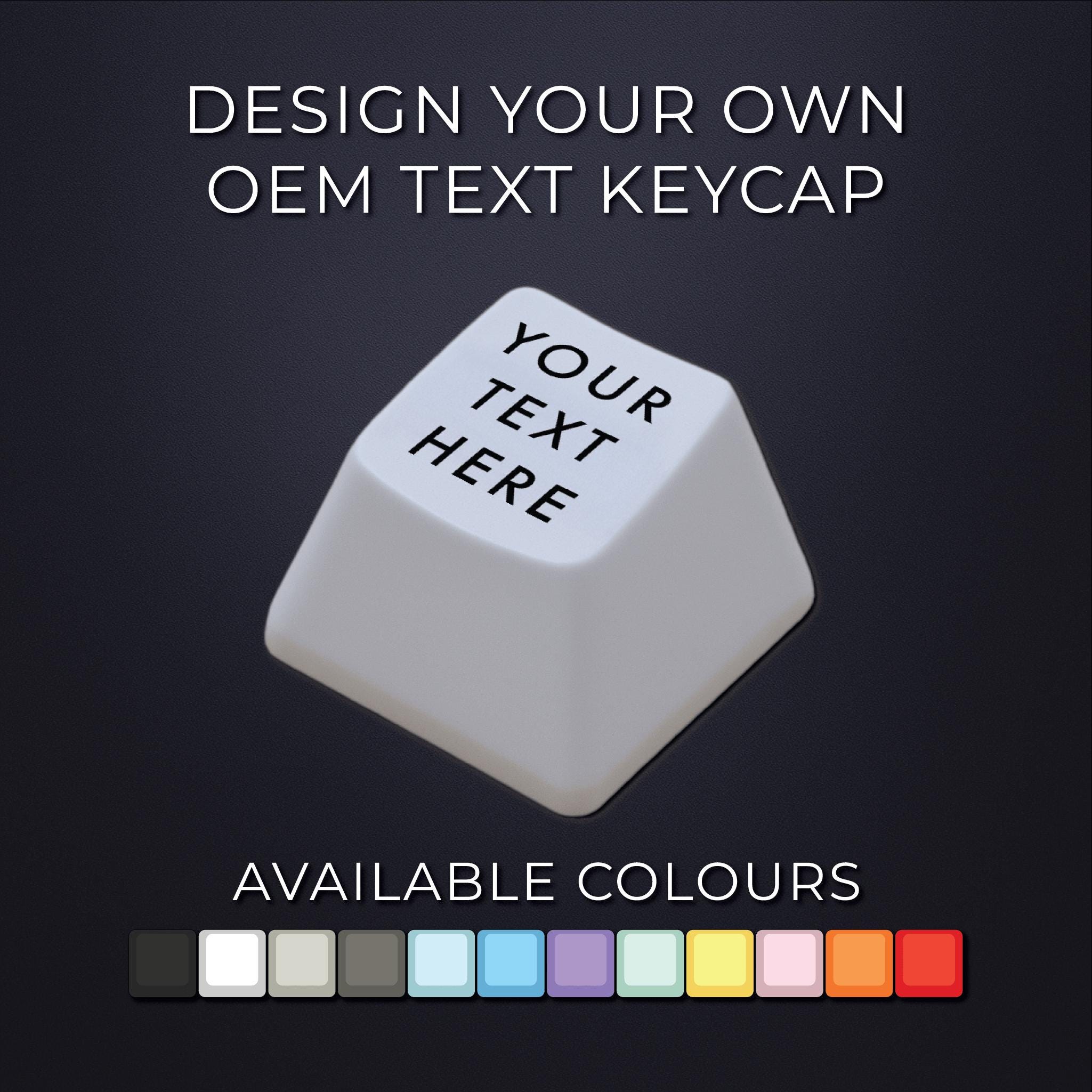Create Your Own Custom Text Keycaps - Any Row - Lots of Colours - Available in R4 / R3 / R2 / R1  - OEM Profile - Fits Cherry MX Switches