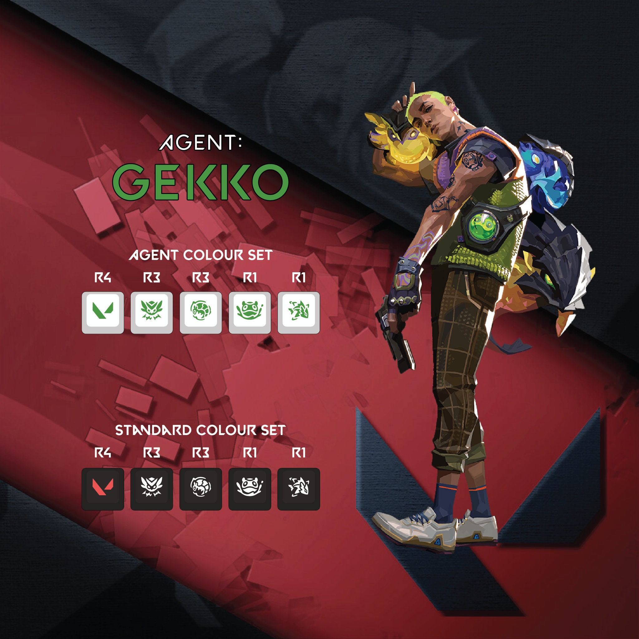 Gekko Valorant Keycaps: Agent Ability OEM Profile Set - Etsy