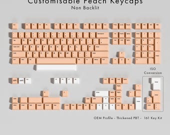 Custom Peach PBT Keycap Set: Dye-Sublimated OEM Profile