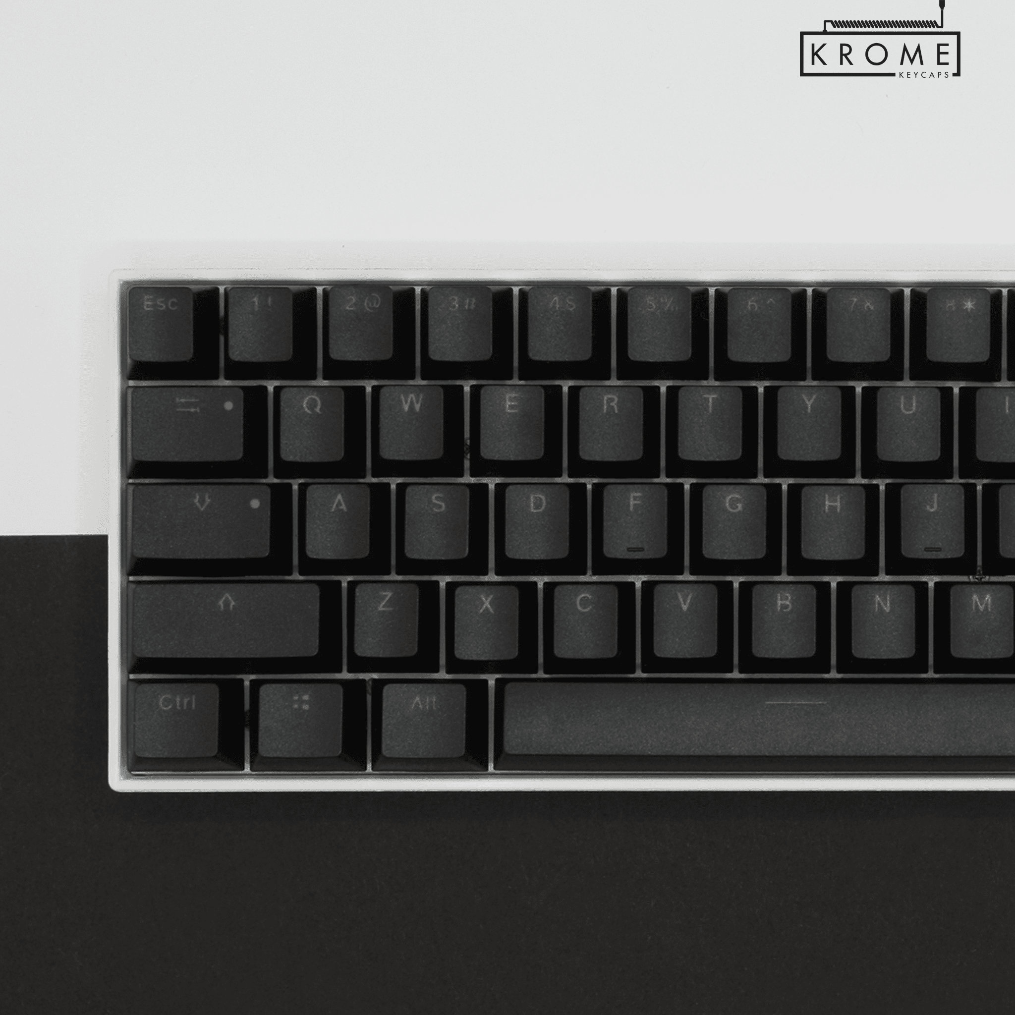 Black UK Keycaps - 65/75% Sizes - Dual Language Keycaps - Double